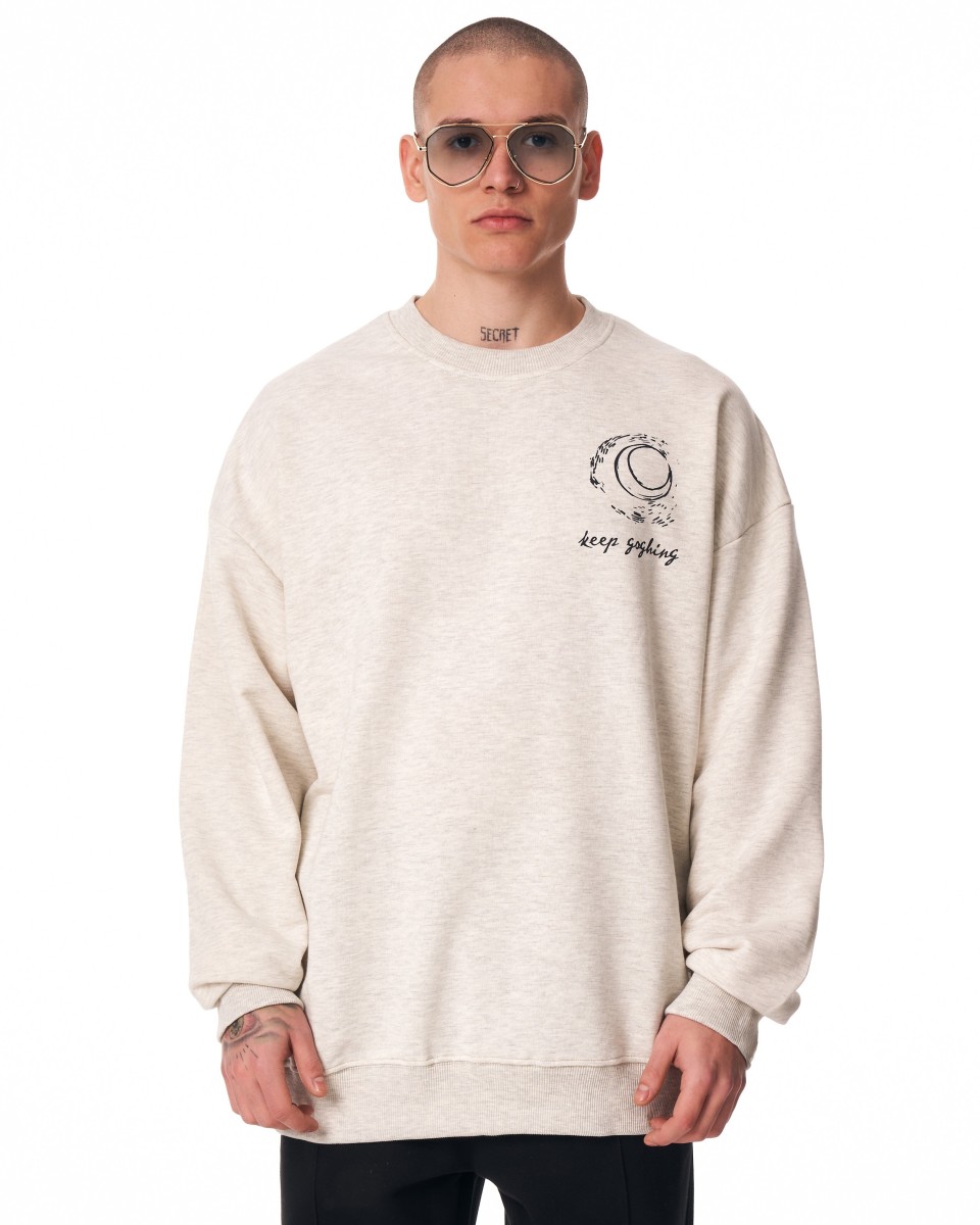 Men's Oversized Sweatshirt Round Neck Designer Grey | Martin Valen 2