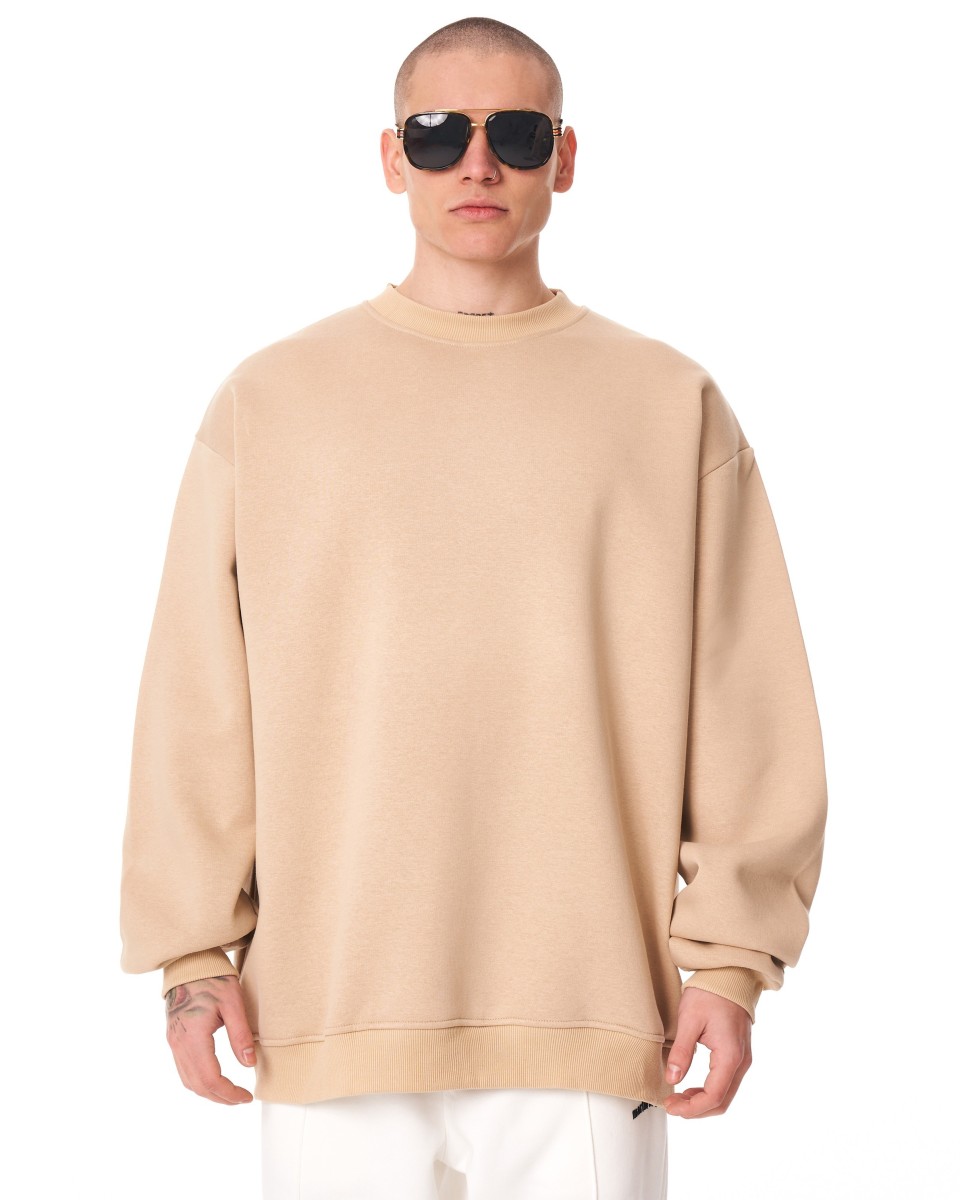 Men's Oversized Sweatshirt X-Mark Cream | Martin Valen 2