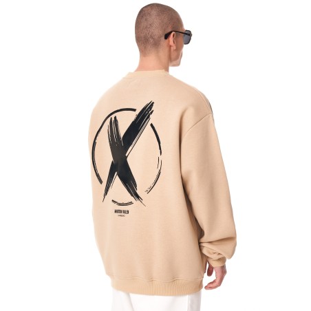 Felpa oversize da uomo X-Mark Crema | Martin Valen