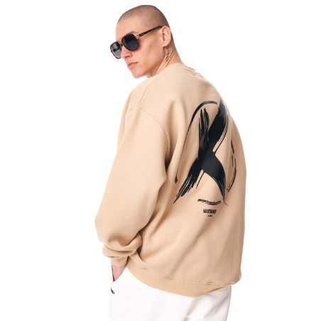 Felpa oversize da uomo X-Mark Crema | Martin Valen