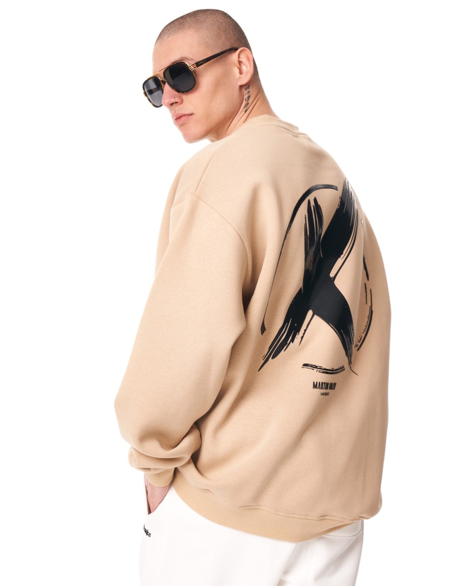 Felpa oversize da uomo X-Mark Crema | Martin Valen