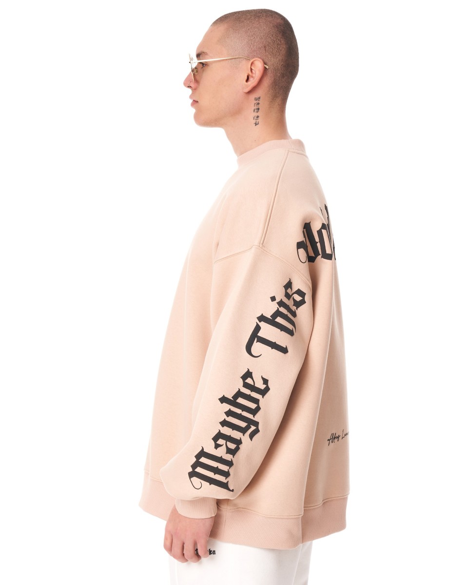 Oversized Heren Sweatshirt "Another World's Hell" in Beige | MV