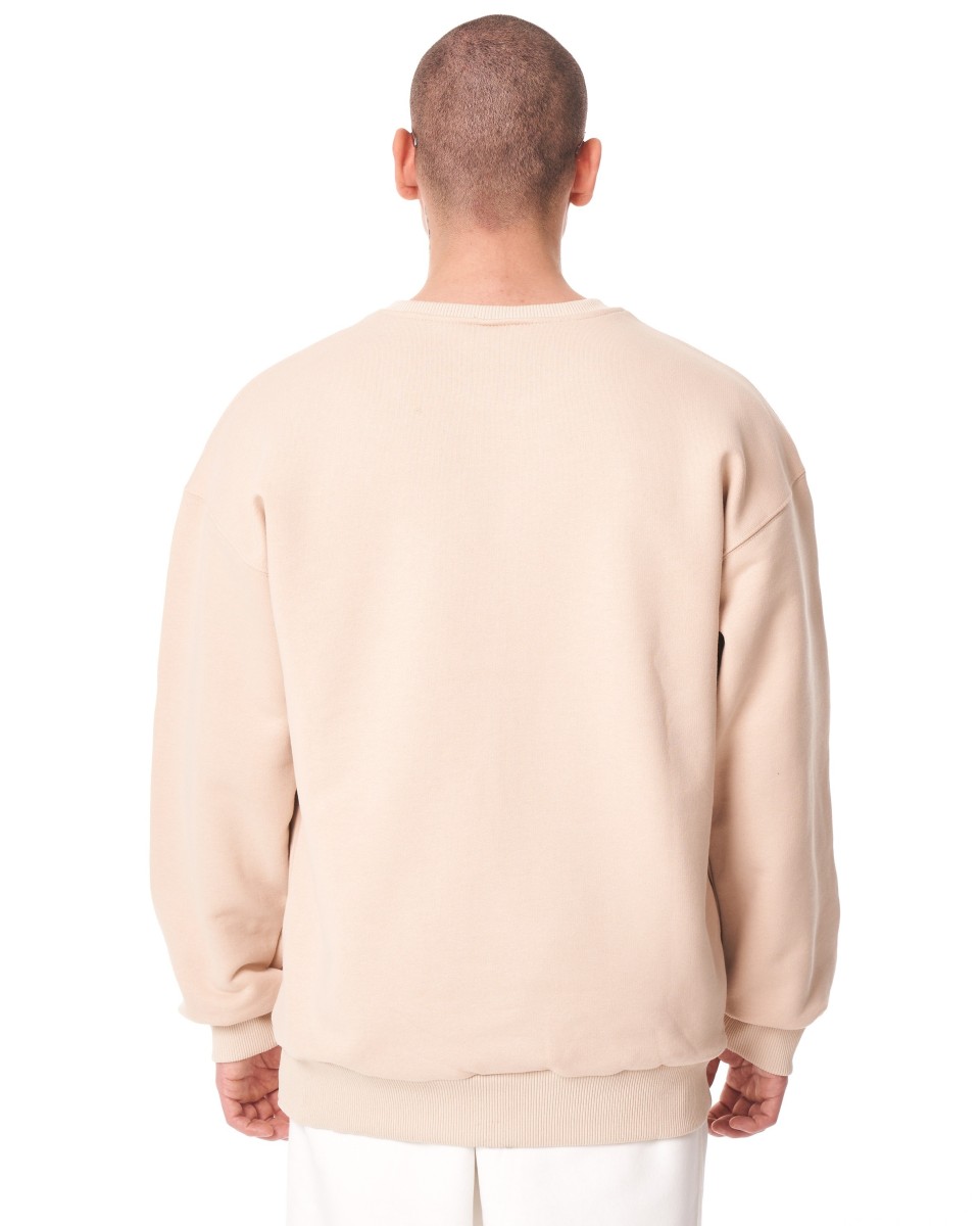 Sweatshirt Bege Básica Oversized para Homens | Martin Valen