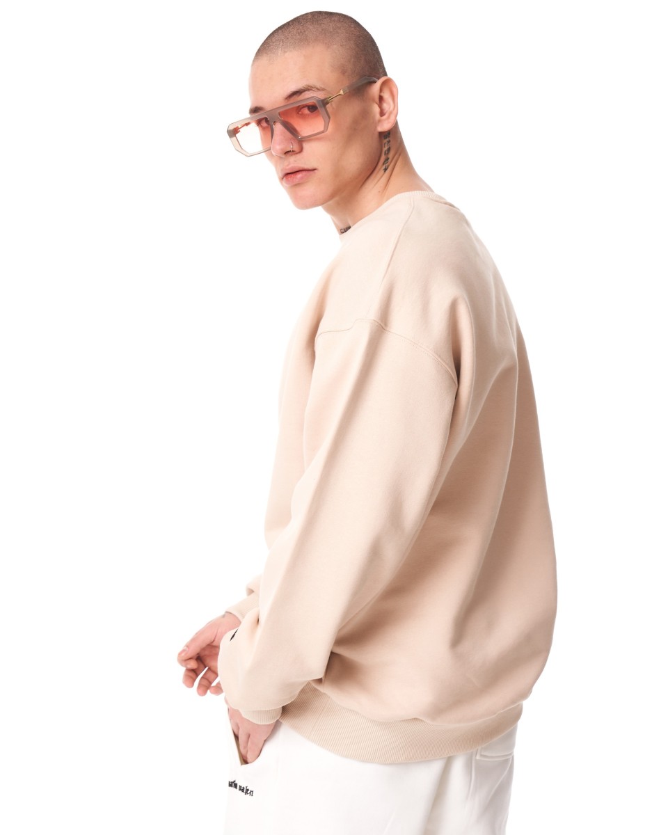 Sweatshirt Bege Básica Oversized para Homens | Martin Valen