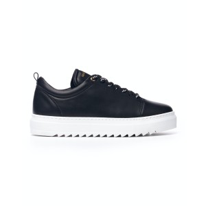 Herren Low Top Suede Sneakers Schuhe in schwarz-weiss | Martin Valen