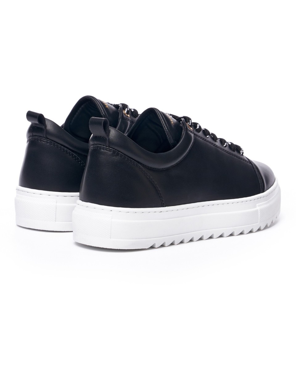 Herren Low Top Suede Sneakers Schuhe in schwarz-weiss | Martin Valen