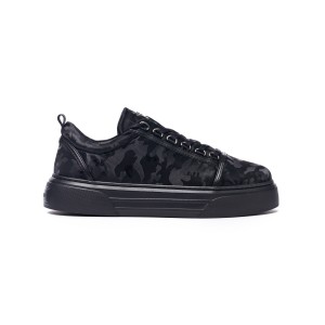 Tênis Casual Masculino Sneakers Coroa Camuflado Preto | Martin Valen