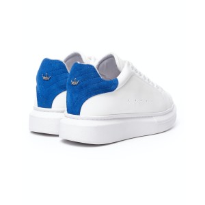Zapatos con Pestaña de Talón de Gamuza Azul