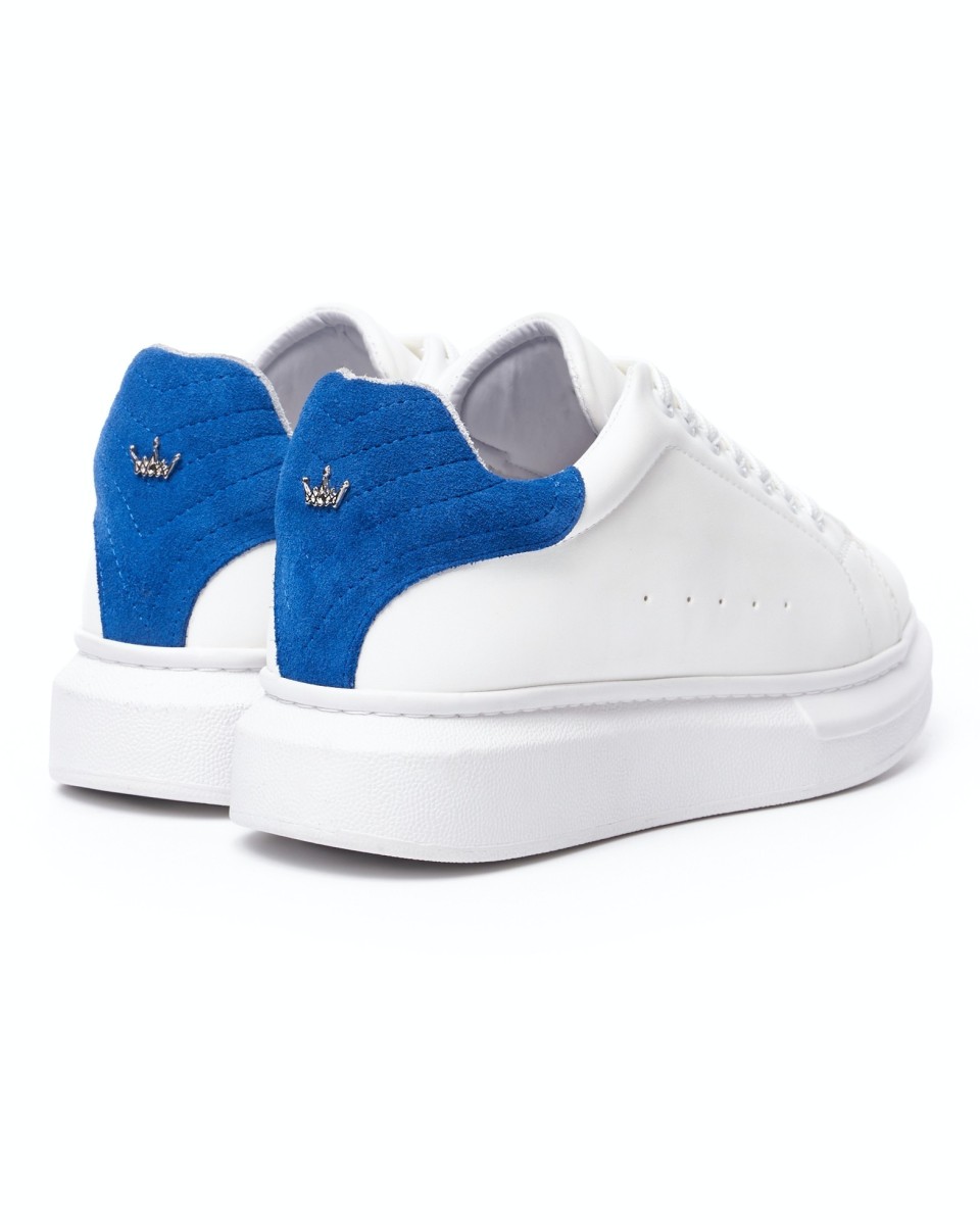 Zapatos con Pestaña de Talón de Gamuza Azul