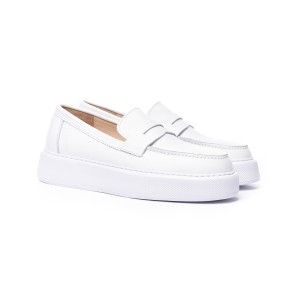 White Loafers With White Sole