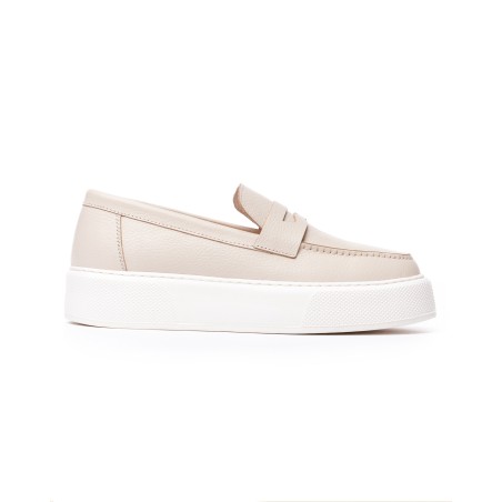 Chunky Loafers para Hombre en Beige y Blanco
