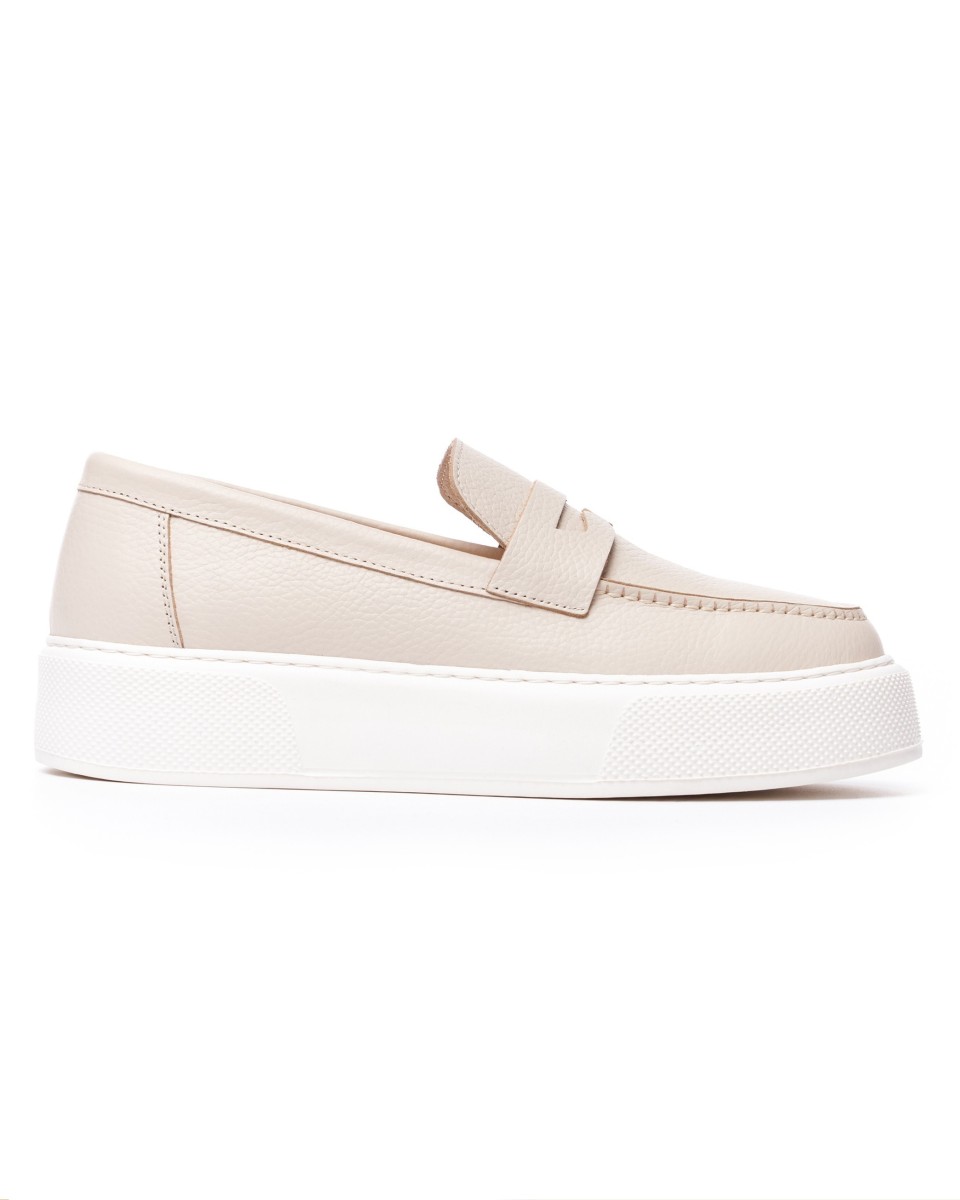 Chunky Herren Loafer in Beige und Weiß | Martin Valen