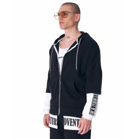 Casaco de Malha Bicolor de Oversized com Fecho de Correr | Martin Valen