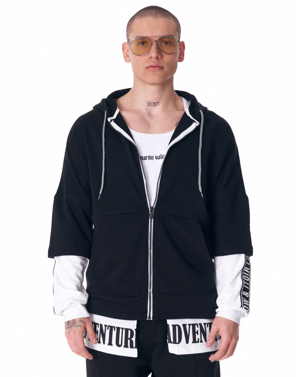 Casaco de Malha Bicolor de Oversized com Fecho de Correr | Martin Valen