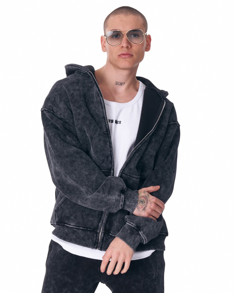 Urban Style Washed Anthracite Tracksuit with Zipper | Martin Valen