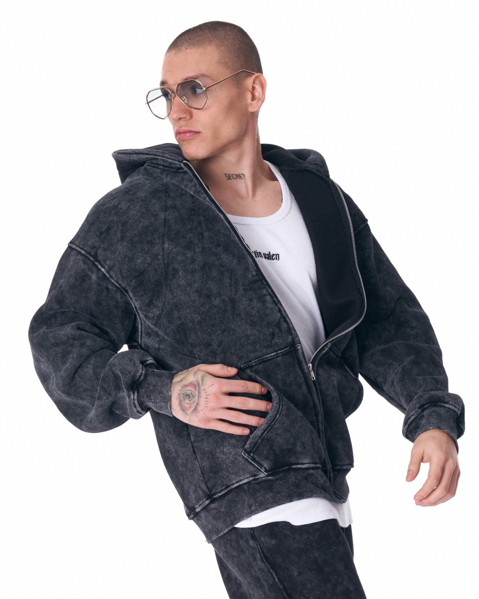 Urban Style gewassen Antraciet Trainingspak met Rits | Martin Valen