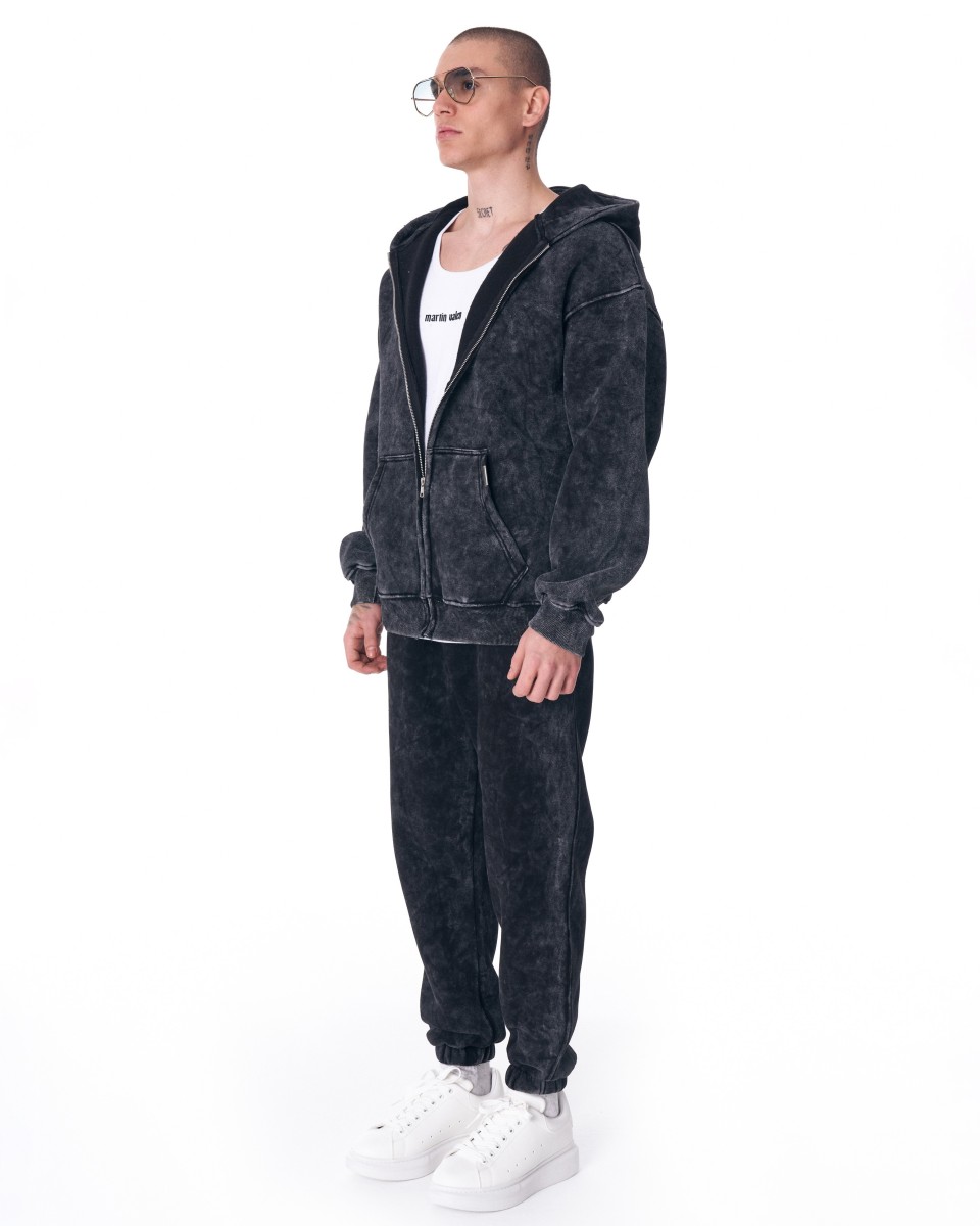 Urban Style Washed Anthracite Tracksuit with Zipper | Martin Valen
