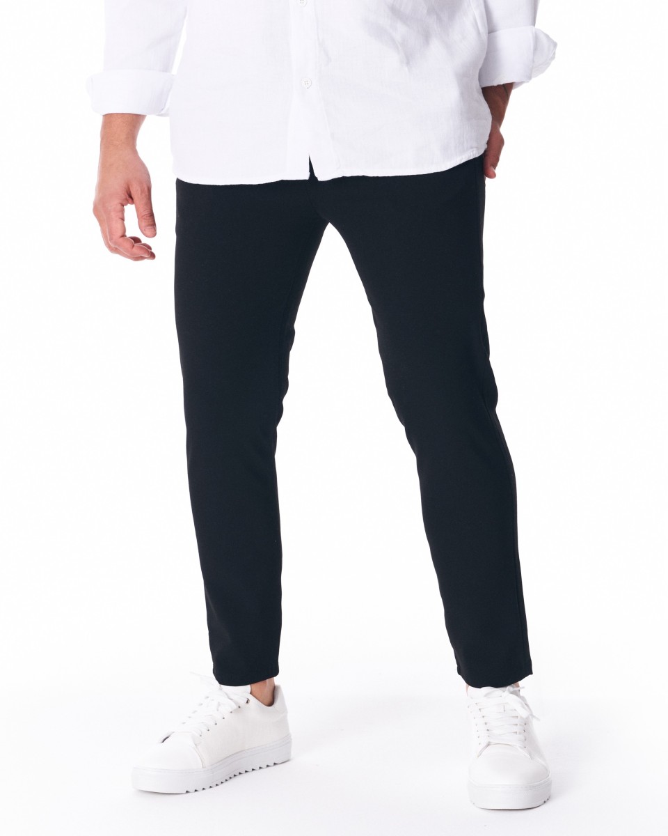 Men's Trousers Pants Light Fabric Black | Martin Valen