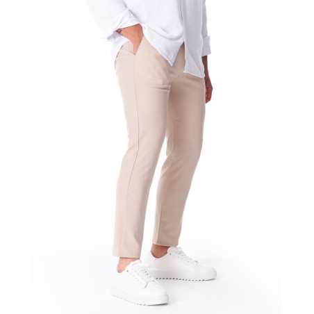 Men's Trousers Pants Light Fabric Beige | Martin Valen