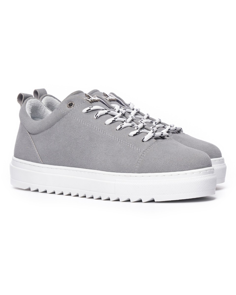 Zapatillas Bajas de Ante para Hombre en Gris | Martin Valen
