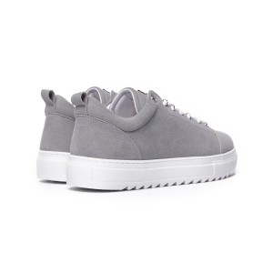 Scarpe Sneakers Basse in Camoscio Grigio da Uomo | Martin Valen