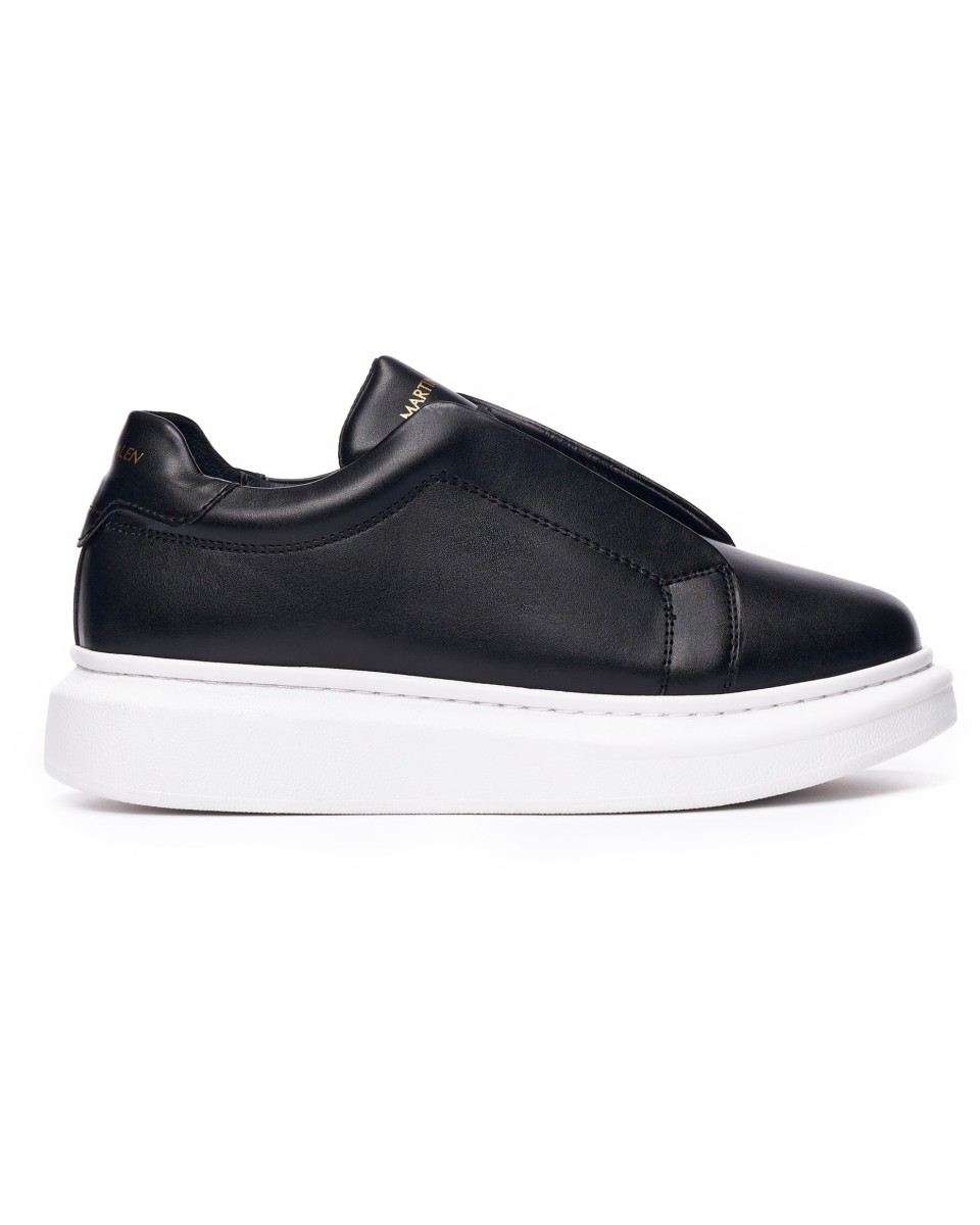 Uomo Slip On Sneakers Scarpe Nere | Martin Valen