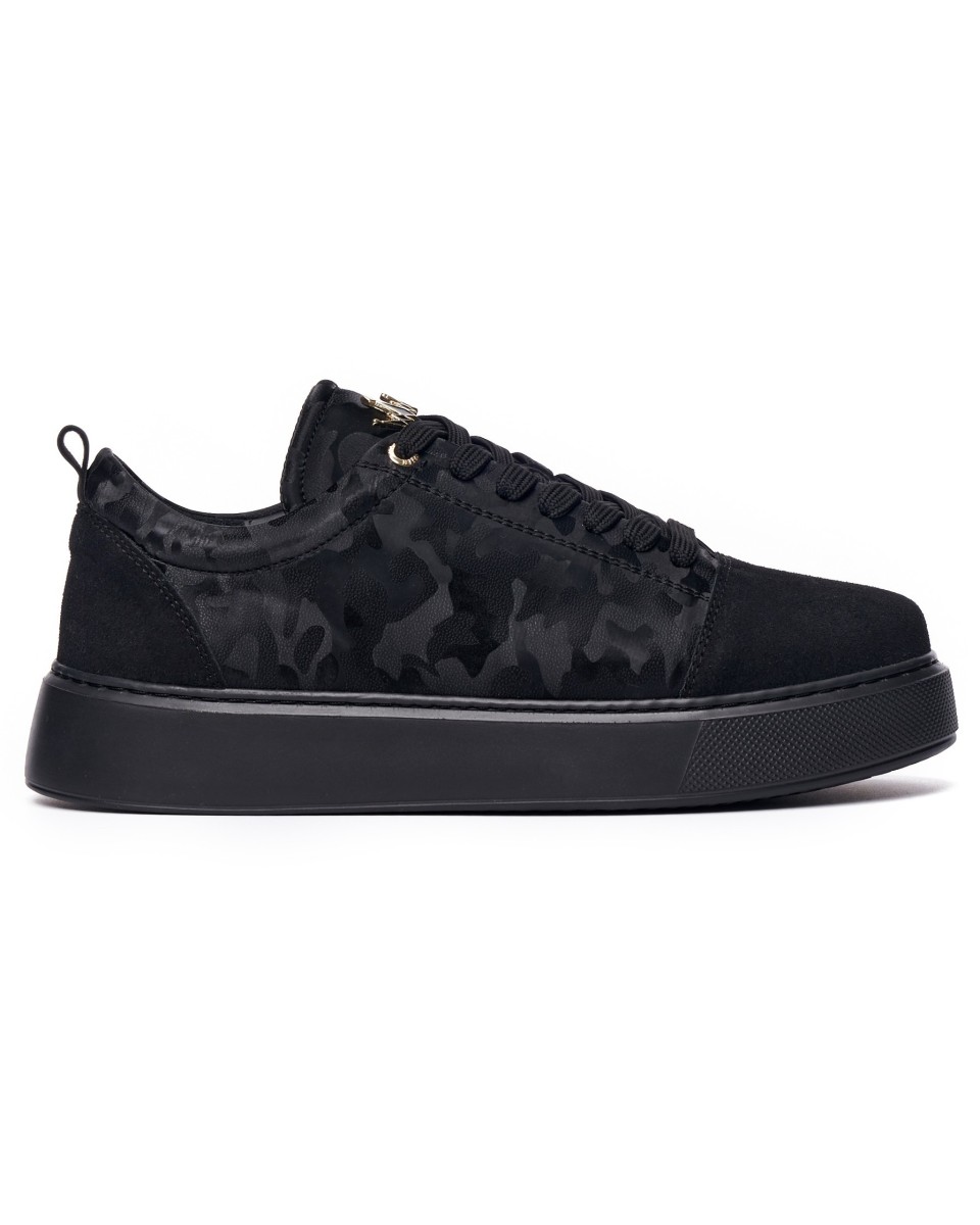 Hommes Plateforme Sneakers Couronné Basket Noir-Camouflage | Martin Valen