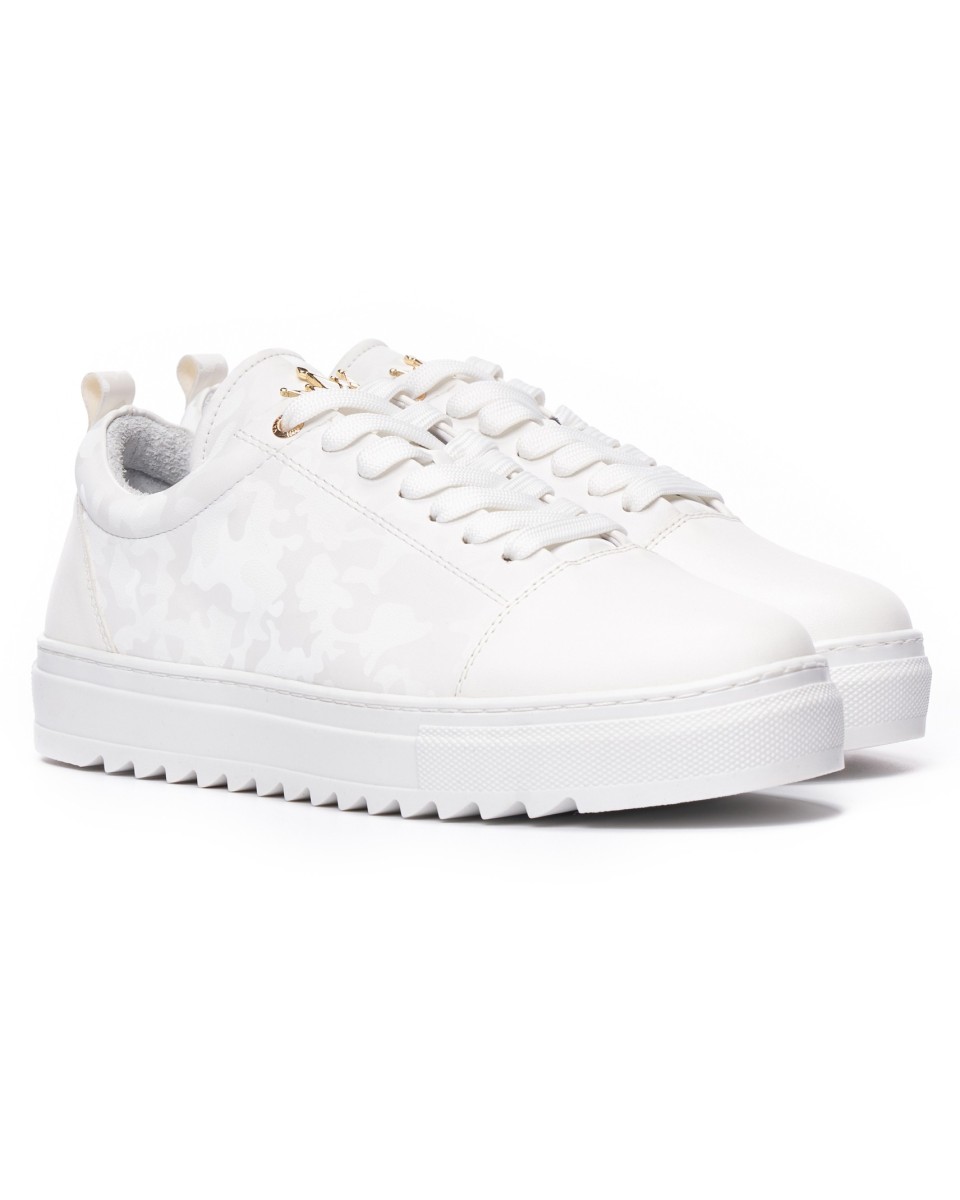 Hombre Bajo-Top Diseñador Coronado Sneakers Camuflaje-Blanco | Martin Valen 2