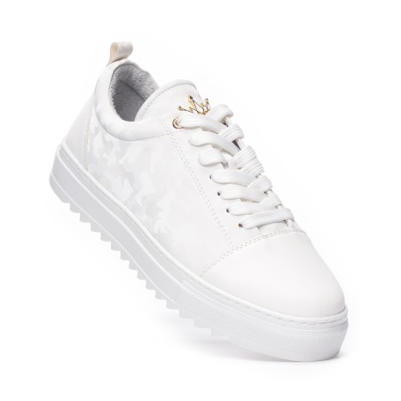 Hombre Bajo-Top Diseñador Coronado Sneakers Camuflaje-Blanco | Martin Valen