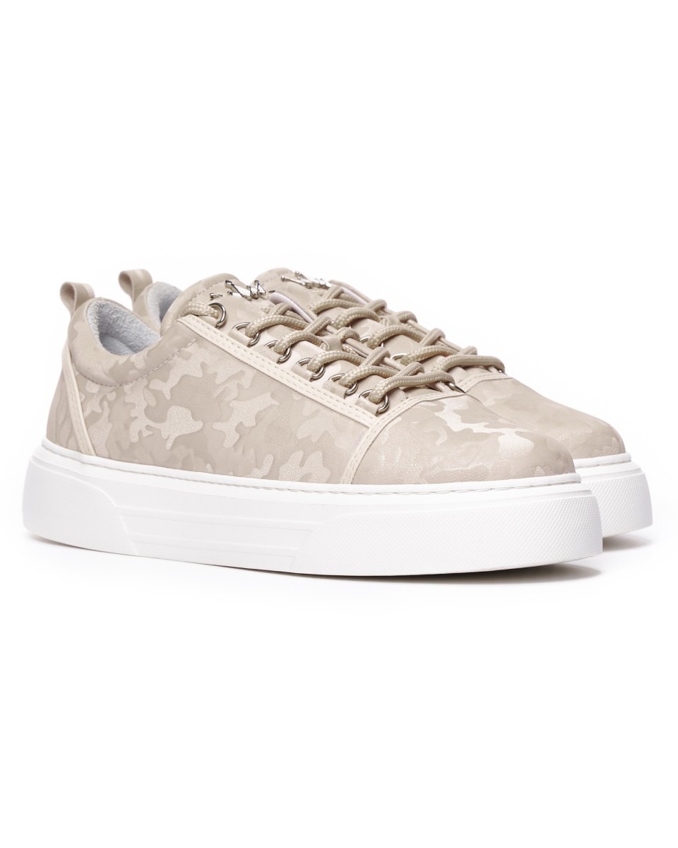Zapatillas Bajas para Hombre Sneakers Corona Camuflaje Crema | Martin Valen