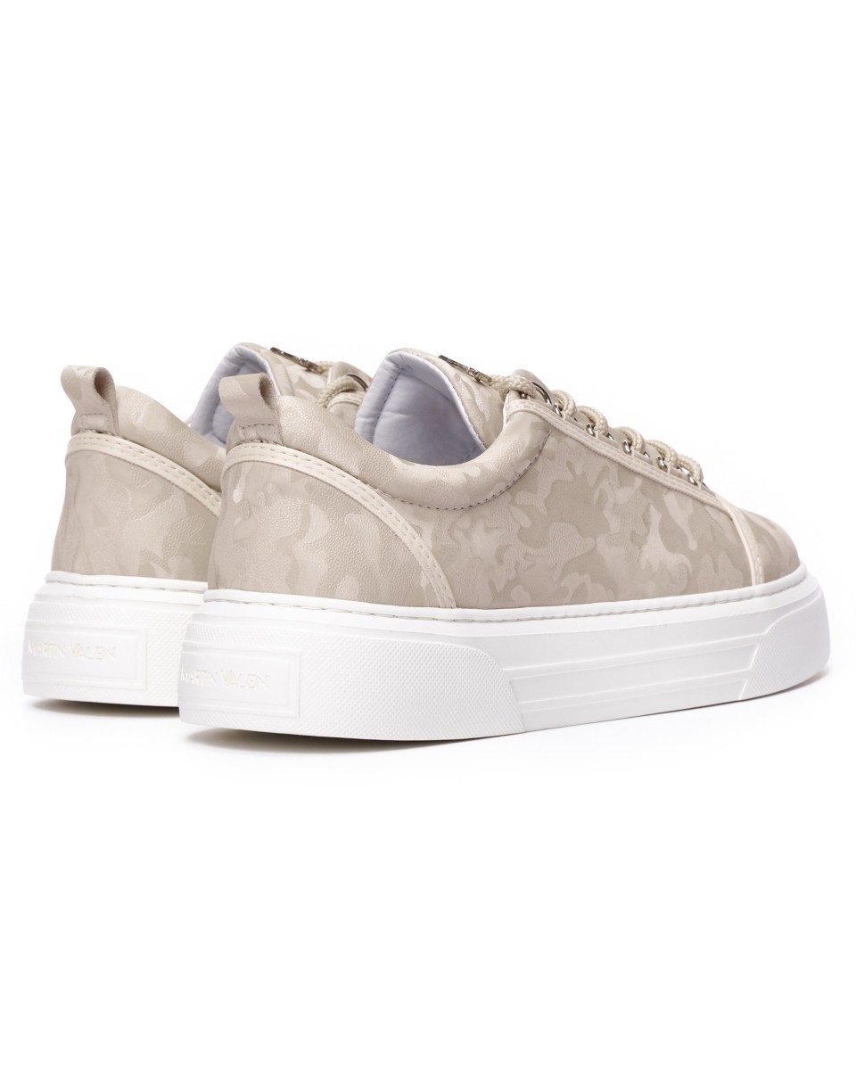 Zapatillas Bajas para Hombre Sneakers Corona Camuflaje Crema | Martin Valen