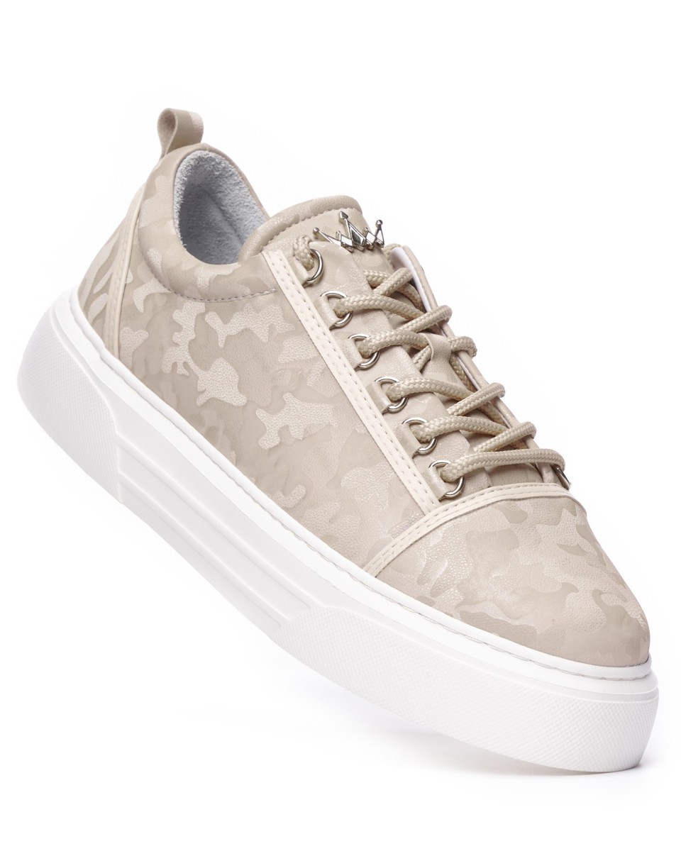 Zapatillas Bajas para Hombre Sneakers Corona Camuflaje Crema | Martin Valen