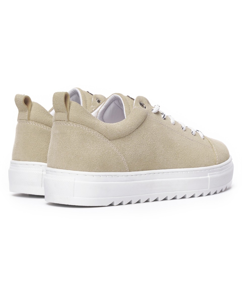 Baskets Basse Sneakers pour Hommes en Daim Beige | Martin Valen