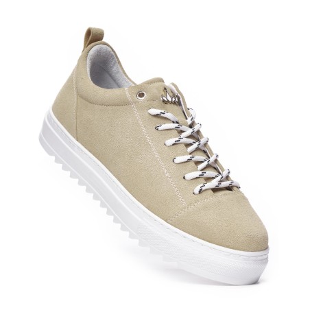 Baskets Basse Sneakers pour Hommes en Daim Beige | Martin Valen