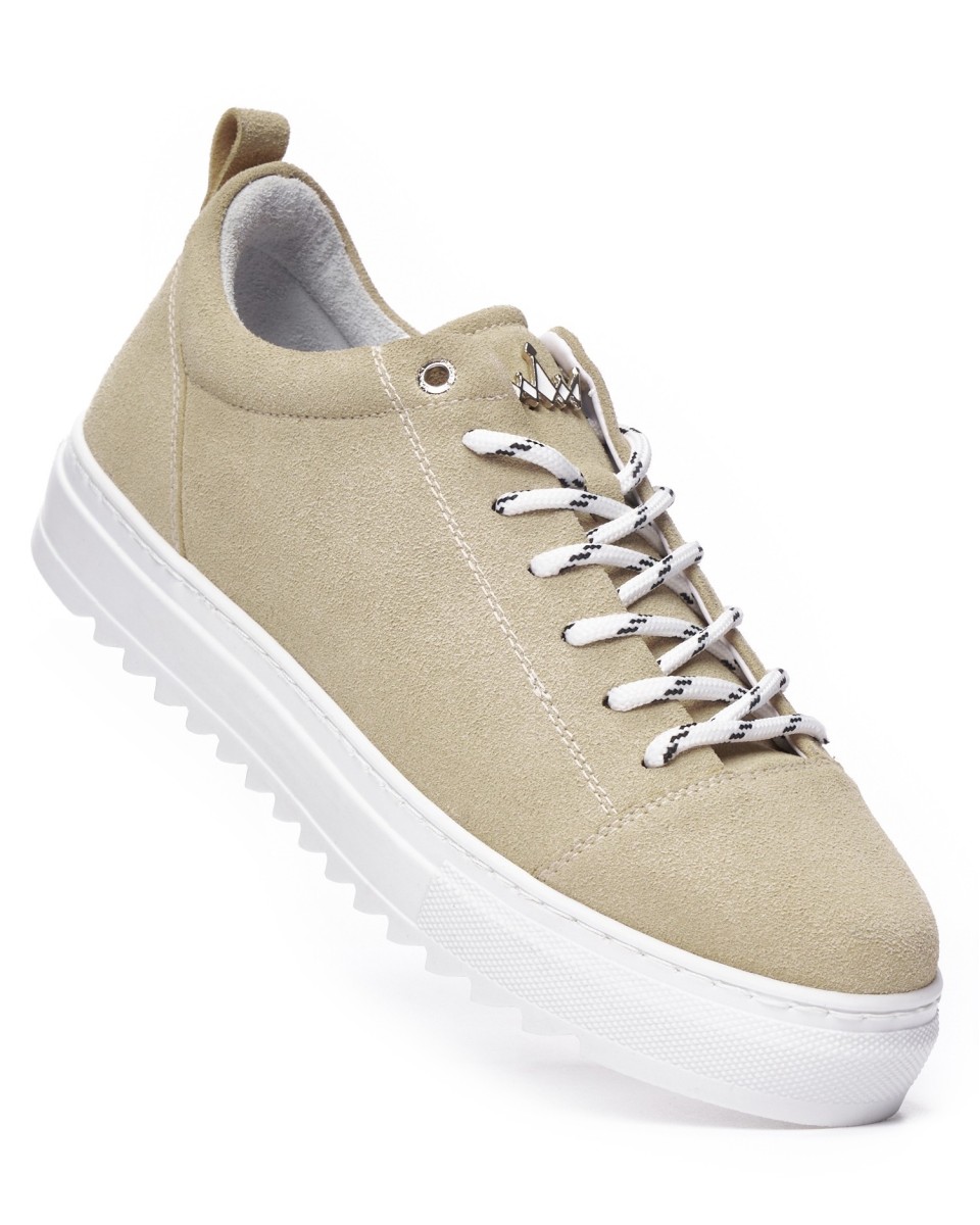 Baskets Basse Sneakers pour Hommes en Daim Beige | Martin Valen