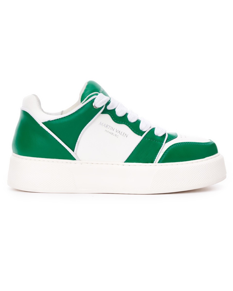 Zapatillas Altas Bicolor para Hombres en Verde-Blanco | Martin Valen 2