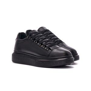 Hombre Bajo-Top Zapatillas Suela Alta Negro | Martin Valen