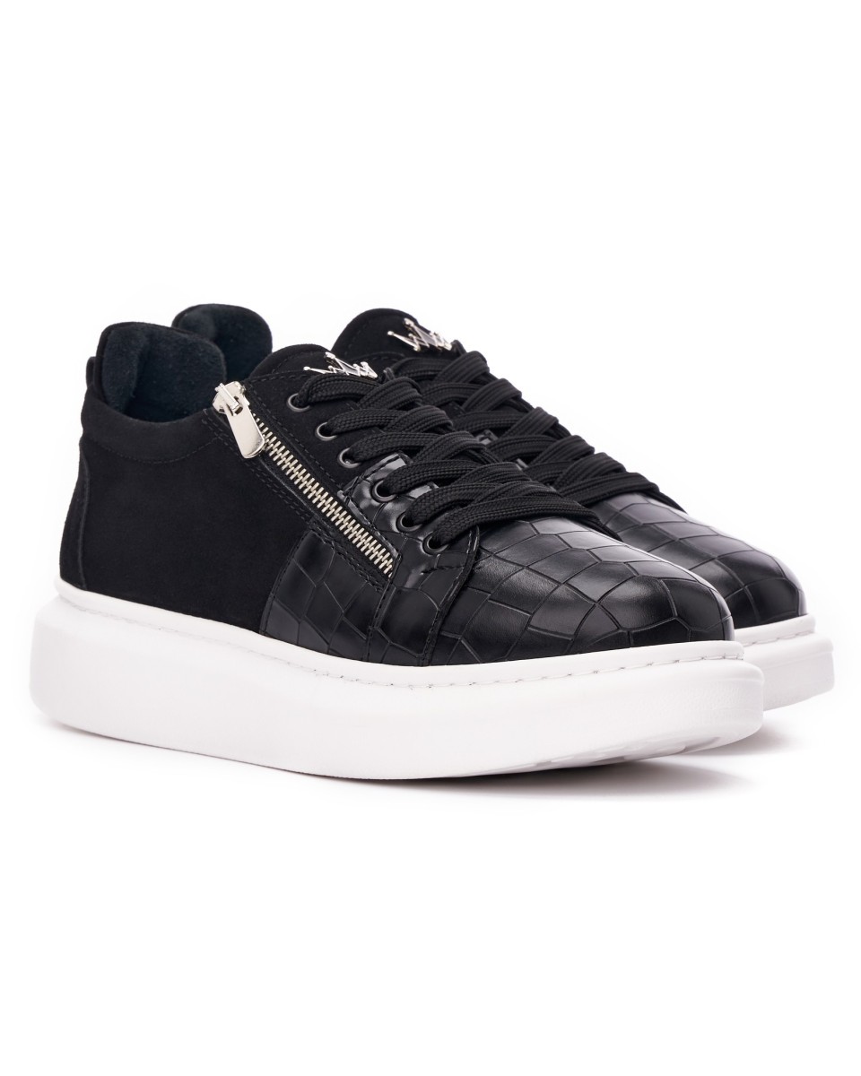 Plateau Sneakers Schuhe mit Korokodilleder Optik und Reissverschluss | Martin Valen 2