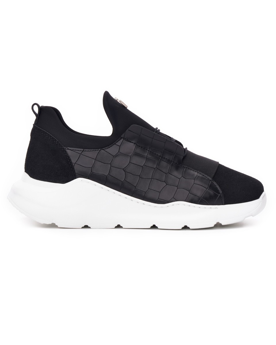 Herren Chunky Sneakers Krokodil Schuhe in weiss | Martin Valen