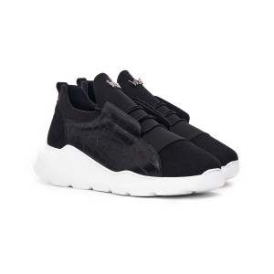 Men's Chunky Sneakers Croco Shoes Black | Martin Valen