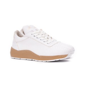 Hommes Plateforme Sneakers Lézard Basket Blanc | Martin Valen