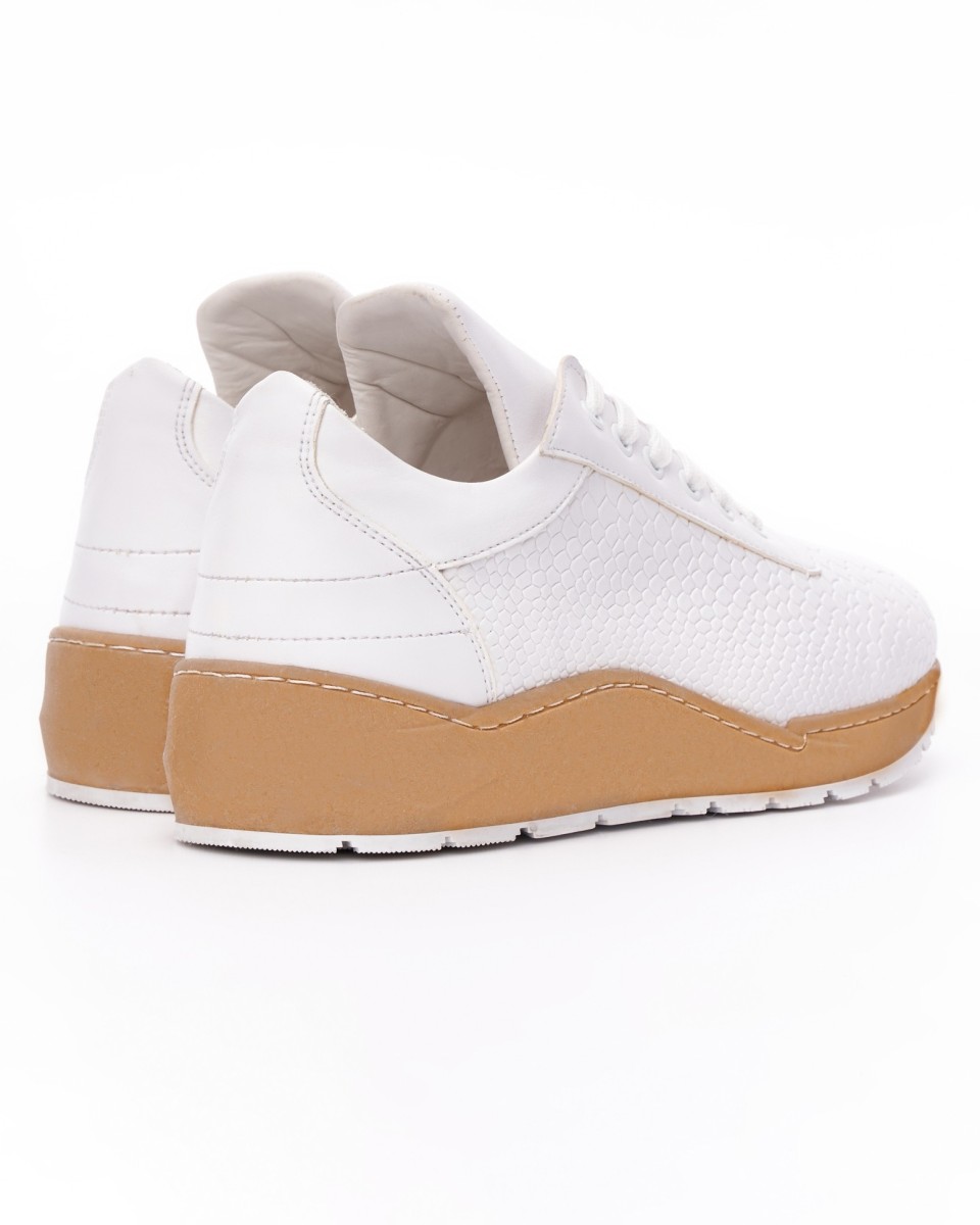 Men's Chunky Sneakers Lizard Shoes White | Martin Valen