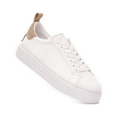 Bobe Sneakers Nuove in Camoscio Bianche Beige con Cintura | Martin Valen