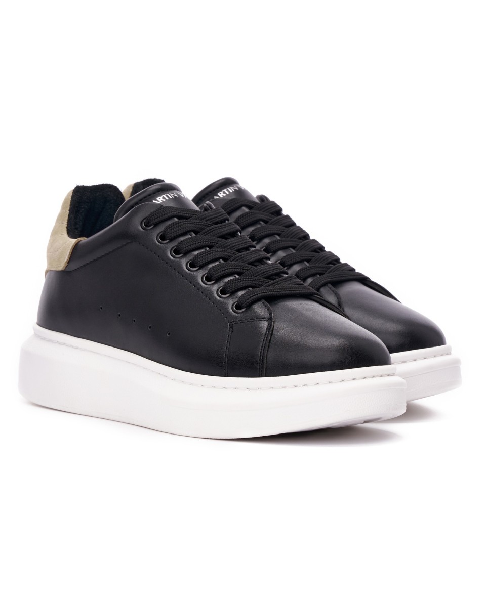 Zapatos V-Harmony para Hombres en Negro-Blanco con Tirador de Talón en Ante | Martin Valen 2