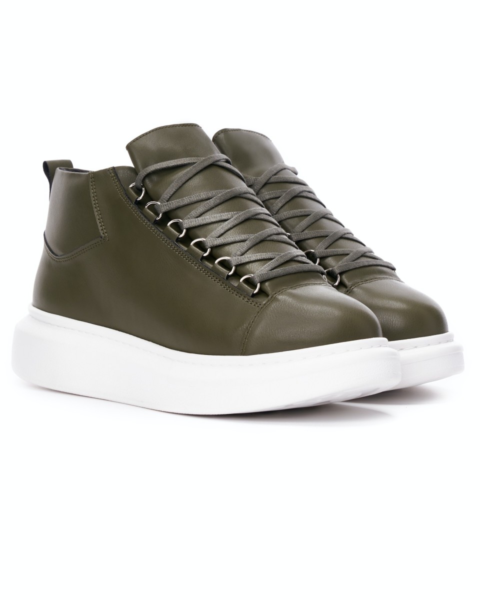 Hombre Alto-Top Zapatillas Caqui | Martin Valen 2