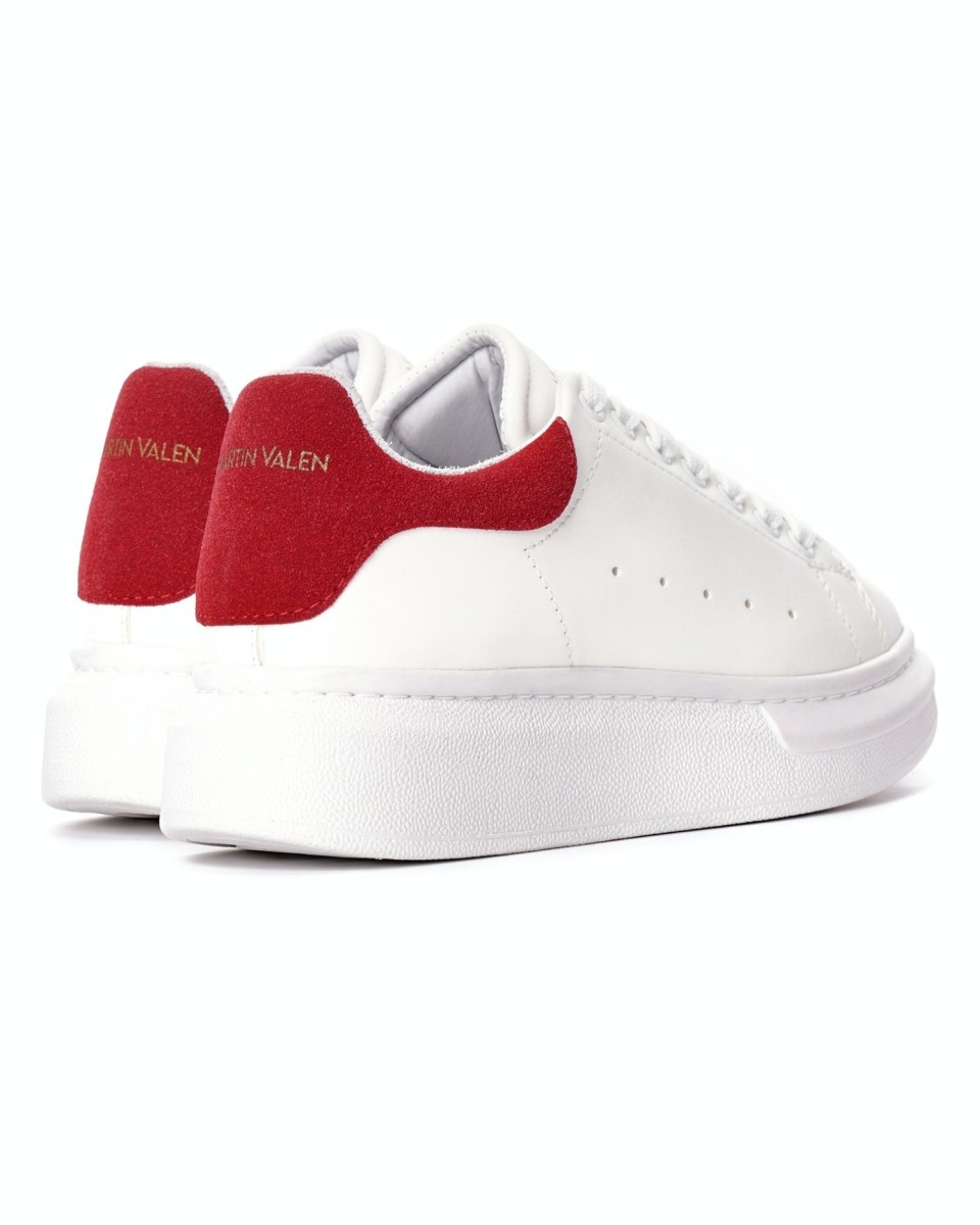 Martin Valen Women’s Chunky Sneakers in White and Red | Martin Valen