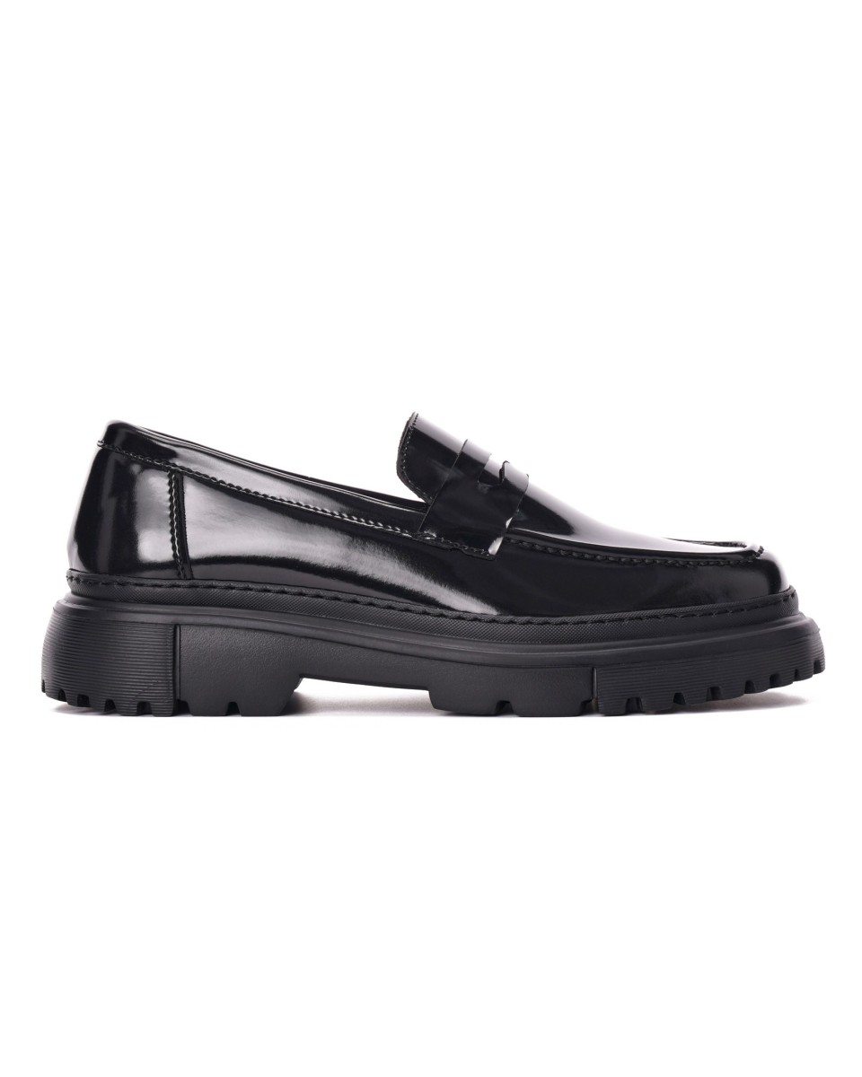 Mocassins noirs avec semelle haute