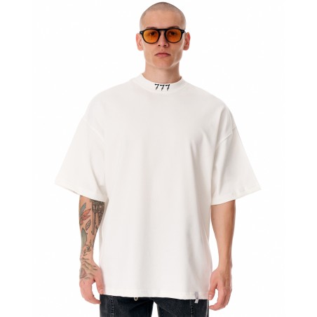 ‘777’ Men’s Oversized Designer T-shirt with 3D Print Detail | Martin Valen