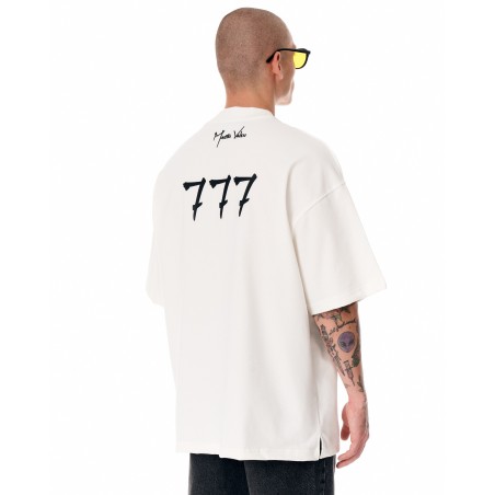 ‘777’ Men’s Oversized Designer T-shirt with 3D Print Detail | Martin Valen