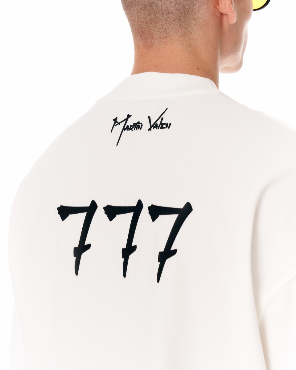 ‘777’ Men’s Oversized Designer T-shirt with 3D Print Detail | Martin Valen